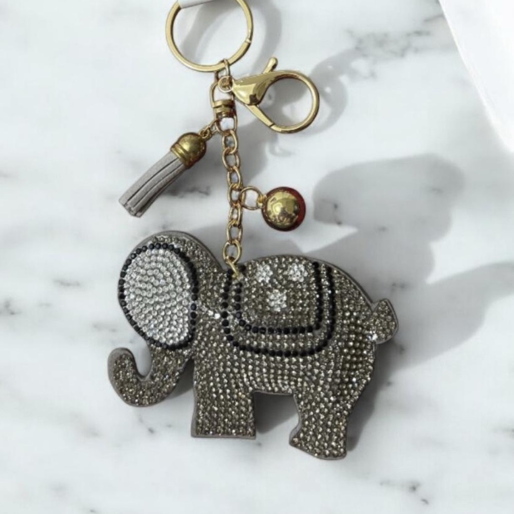Elephant Keychain with Rhinestones